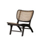 Poltrona Madeira Mogno e Rattan Preto 58x84x74 cm - fanmuebles