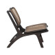 Fauteuil Bois Acajou et Rotin Noir 58x84x74 cm - fanmuebles