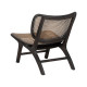 Poltrona Madeira Mogno e Rattan Preto 58x84x74 cm - fanmuebles