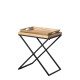 MESITA NATURAL-NEGRO MADERA-METAL 55 X 40 X 61,50 CM