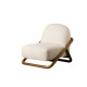 Poltrona Madeira de Teca e Tecido Natural 75 cm - fanmuebles