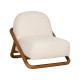Poltrona Madeira de Teca e Tecido Natural 75 cm - fanmuebles