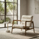 Poltrona Mid-Century em Teca e Tecido Natural 79 x 76 cm