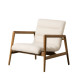 Poltrona Mid-Century in Teak e Tessuto Naturale 79 x 76 cm