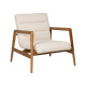 Poltrona Mid-Century em Teca e Tecido Natural 79 x 76 cm
