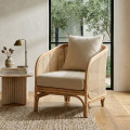 Poltrona em Rattan Natural e Almofadas 12 cm - 68 x 68 x 76 cm