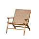 Butaca Teca Piel Trenzada Beige - Estilo Safari - fanmuebles