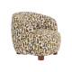 SILLÓN ESTAMPADO CREMA-OCRE TEJIDO-METAL 80 X 82 X 62 CM