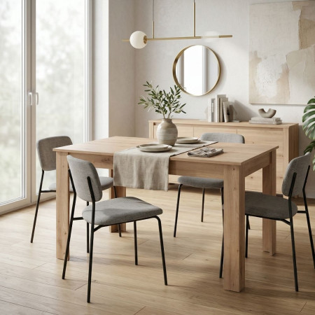 fanmuebles - Mesa Comedor Extensible Noruega Roble Artisan