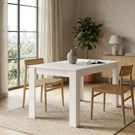 Mesa de Comedor Extensible Noruega - Blanca Mate