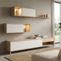 Mueble de salón modular Bergen Roble Artisan Cashmere - 234 x 178 x 40 cm