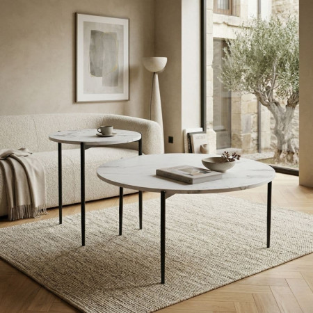 Set de 2 tables en verre Ever Δ Conception moderne et fonctionnelle