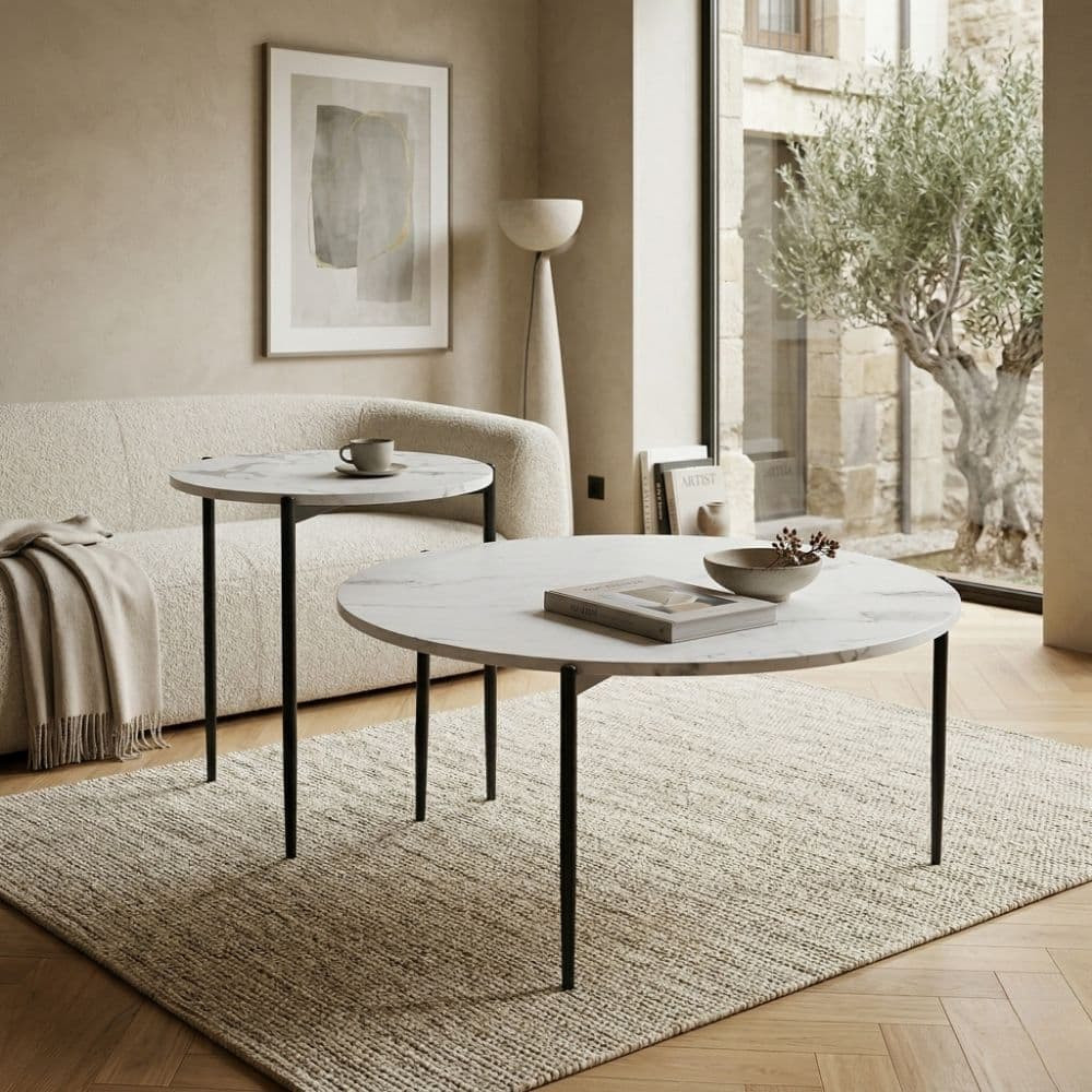 Conjunto de 2 mesas de vidro Ever |Design moderno e funcional