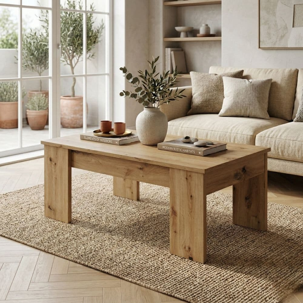 Mesa de centro elevatória Petra carvalho Artisan | fanmuebles