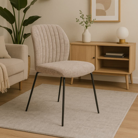 Silla Comedor Nolan Piedra Patas Negras - fanmuebles