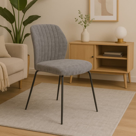 Silla Comedor Nolan Grafito Patas Negras - fanmuebles