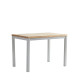 Table de cuisine Dalton Chêne en bois Manche en métal blanc 110 x 75 x 70 cm