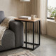 Table Appoint Canapé Noir et Chêne 40x50 cm | fanmuebles