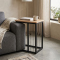 Mesa Auxiliar Sofá Iruma – Negro y Madera Natural 40 x 50 x 30 cm