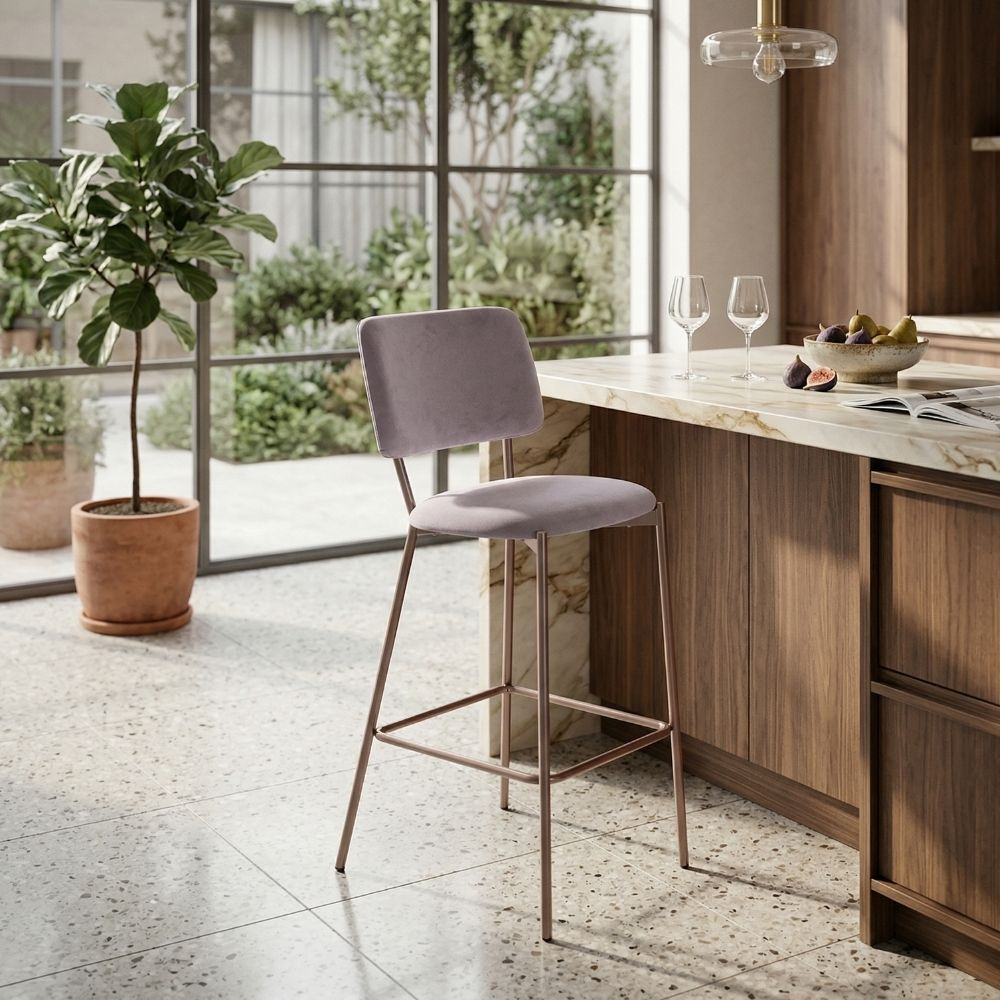 Taburete alto bar Ted Easy Clean Crema 45 x 103 x 51 cm