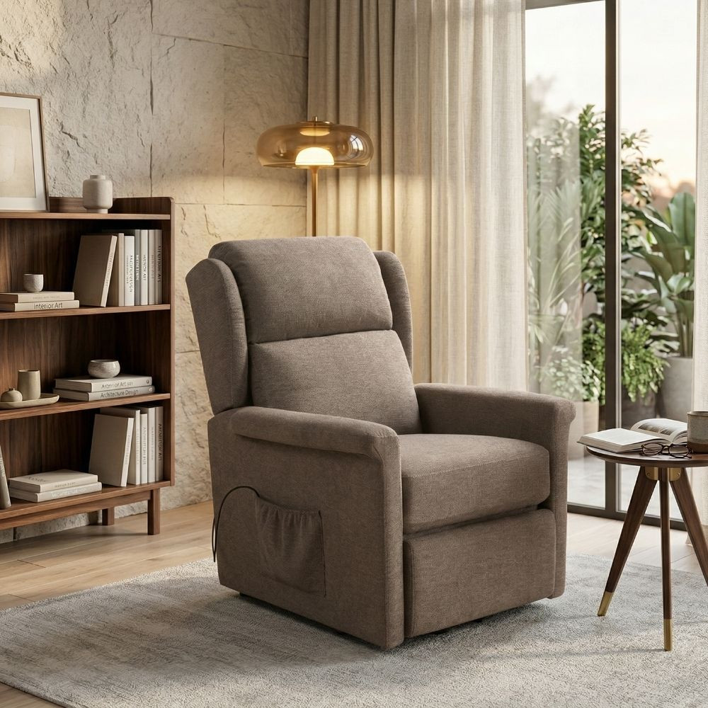 Sillón levantapersonas Kamba Power Lift tapizado Marrón 76 x 108 x 88 cm