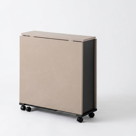 Mesa Plegable Crema - Negro 20 x 74 x 71 cm