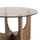 MESA CENTRO MARRÓN MADERA-CRISTAL 60 X 60 X 41 CM