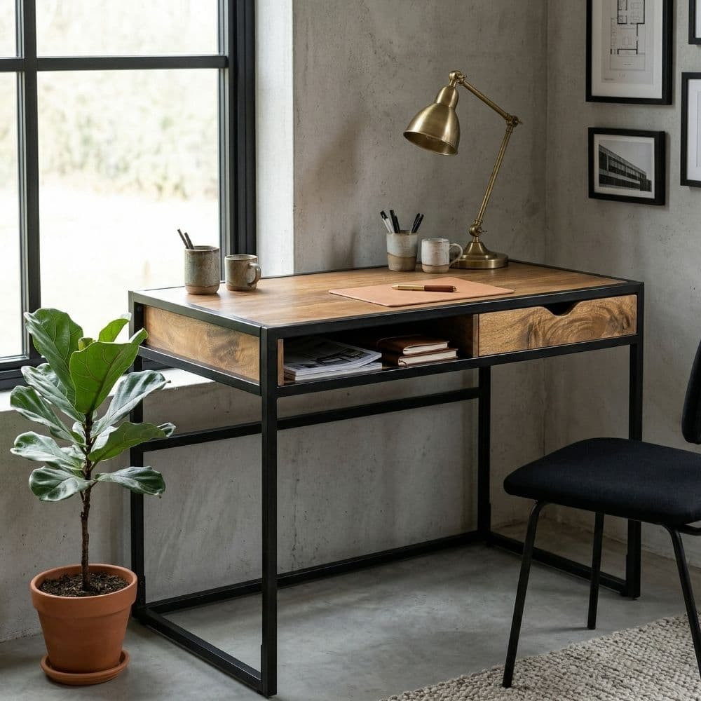 Libreria Da Tavolo Allungabile In Bambù – 51-80 Cm, Con 2 Cassetti, Ideale Per Studio E Ufficio