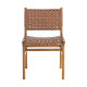 SILLA MARRÓN MADERA TECA-PIEL SALÓN 50 X 56 X 87 CM