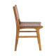 SILLA MARRÓN MADERA TECA-PIEL SALÓN 50 X 56 X 87 CM