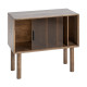 MUEBLE AUXILIAR MARRÓN MADERA-CRISTAL 80 X 38 X 70 CM