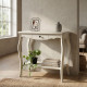 Consola Clásica de Madera de Abeto en Blanco Decapé - Elegancia Atemporal