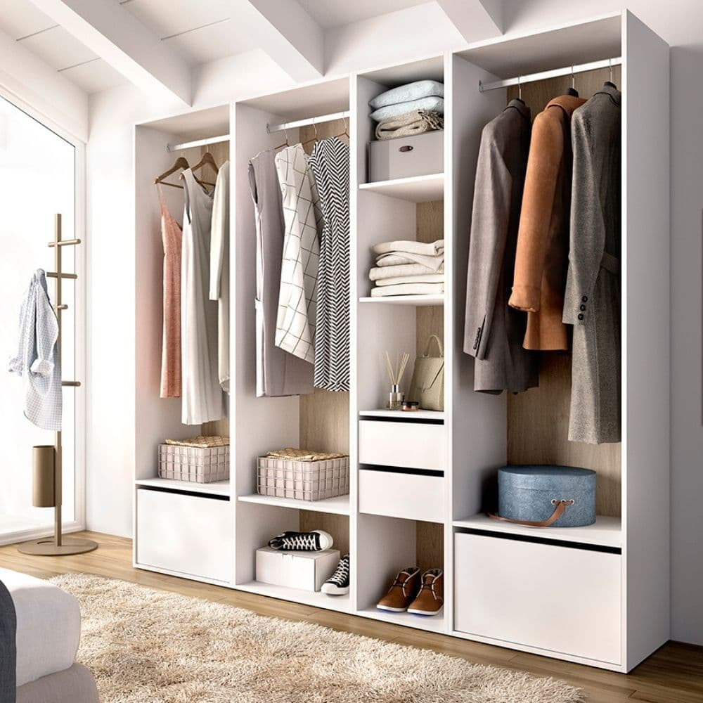 Closet Aberto Suit 4 Colunas Branco Reversível - fanmuebles