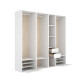 Offener Kleiderschrank Suit Weiß 4 Säulen Reversibel - fanmuebles