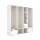 Offener Kleiderschrank Suit Weiß 4 Säulen Reversibel - fanmuebles