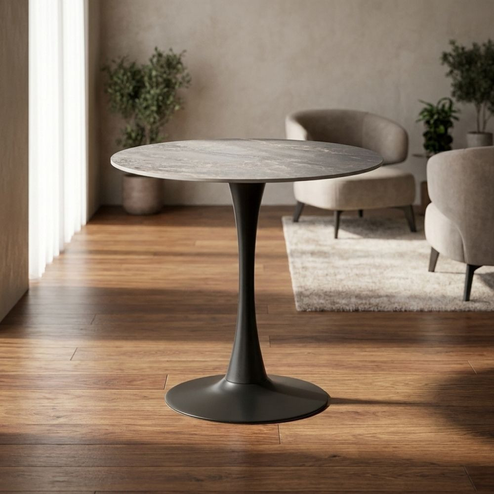 Mesa Gris - Negro 80 x 75 x 80 cm