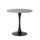MESA REDONDA GRIS PIEDRA SINTERIZADA 80 X 80 X 75 CM