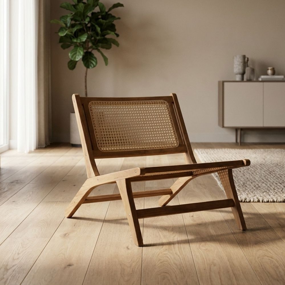Fauteuil Teck et Rotin Naturel Relax - fanmuebles