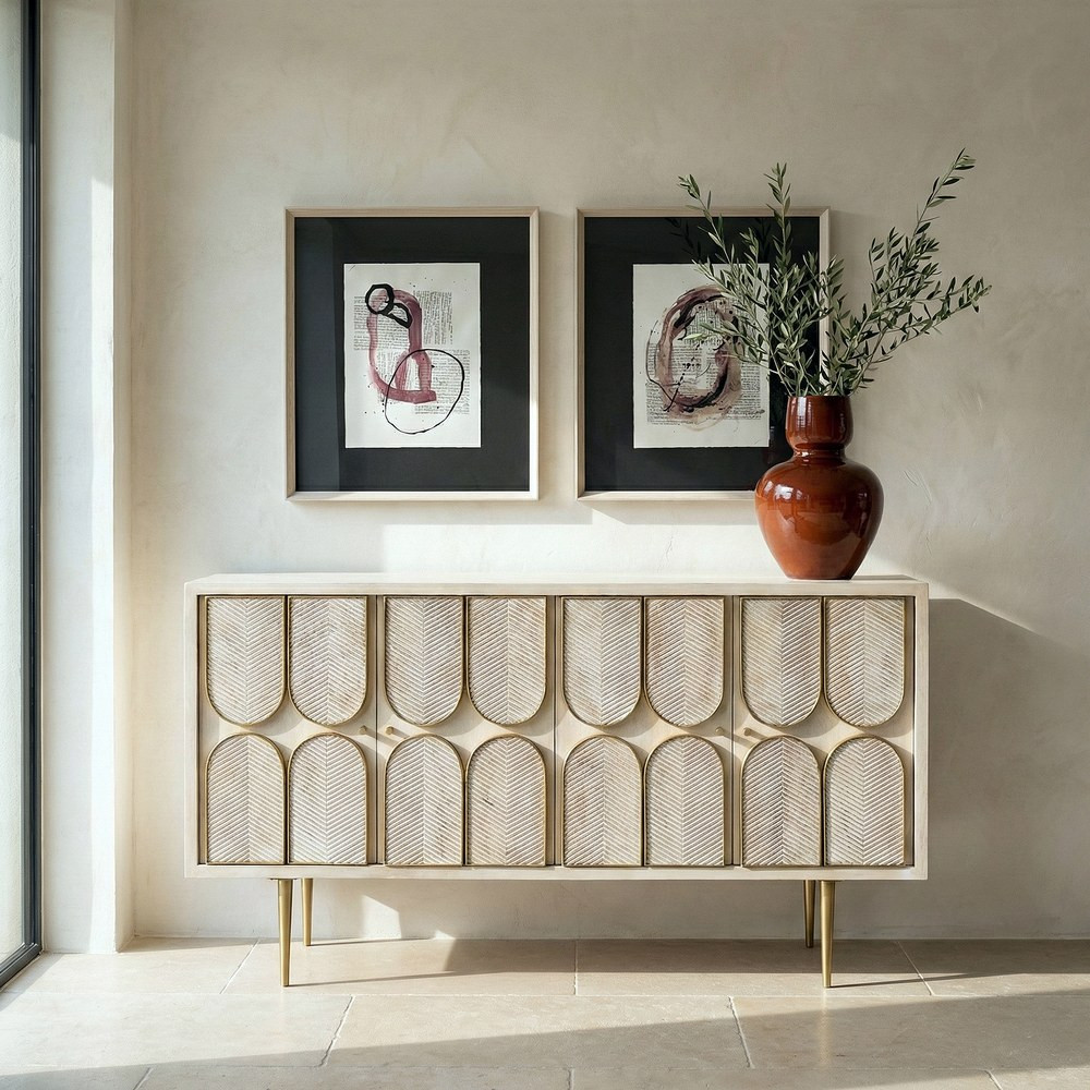 Aparador Crema 152 x 83.5 x 41 cm