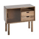 MUEBLE AUXILIAR MARRÓN MADERA-CRISTAL 80 X 38 X 70 CM