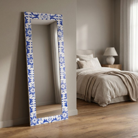 Espejo Azul - Blanco 53 x 155 x 2 cm