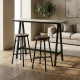 Mesa Alta Crema - Negro 138 x 100 x 38 cm