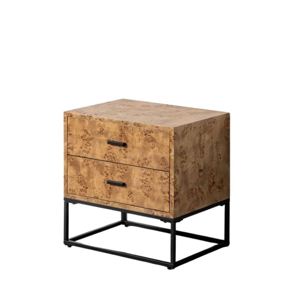 MESITA NATURAL-NEGRO DM-METAL 55 X 41 X 55 CM