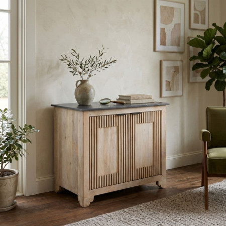 Sideboard Holz Naturmarmor - fanmuebles
