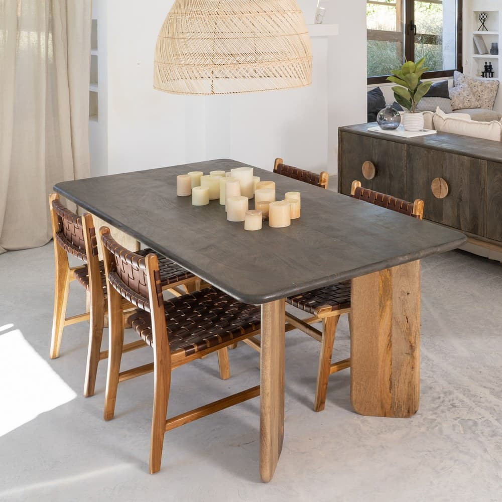 Tavolo Pranzo Legno di Mango 200x100 Bordo Irregolare
