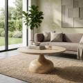 MESITA NATURAL MADERA DE MANGO SALÓN 90 X 90 X 40 CM