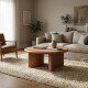 MESA CENTRO TEJA DM-MICROCEMENTO SALÓN 80 X 80 X 38,50 CM