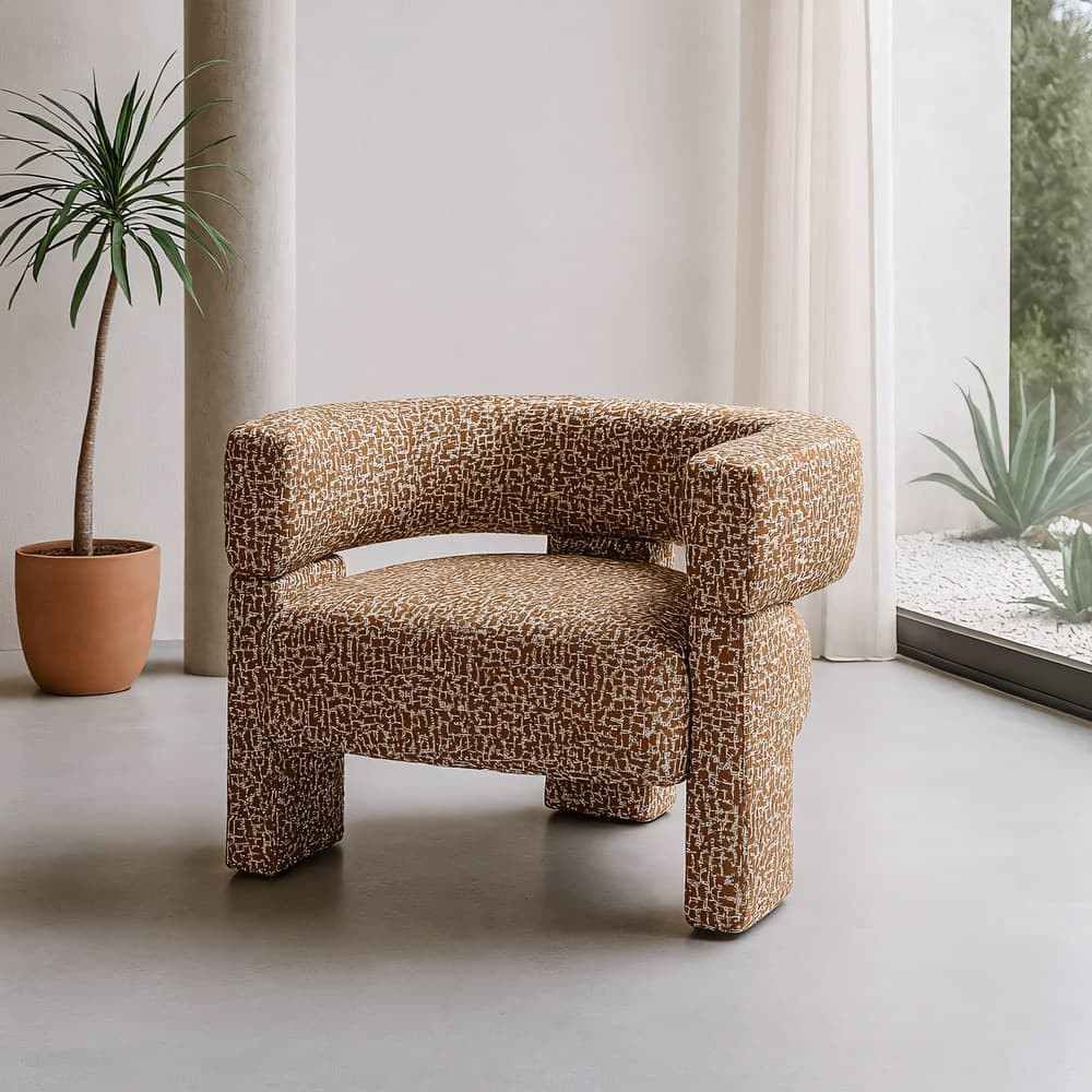 SILLÓN CAQUI TEJIDO SALÓN 81 X 72 X 69 CM