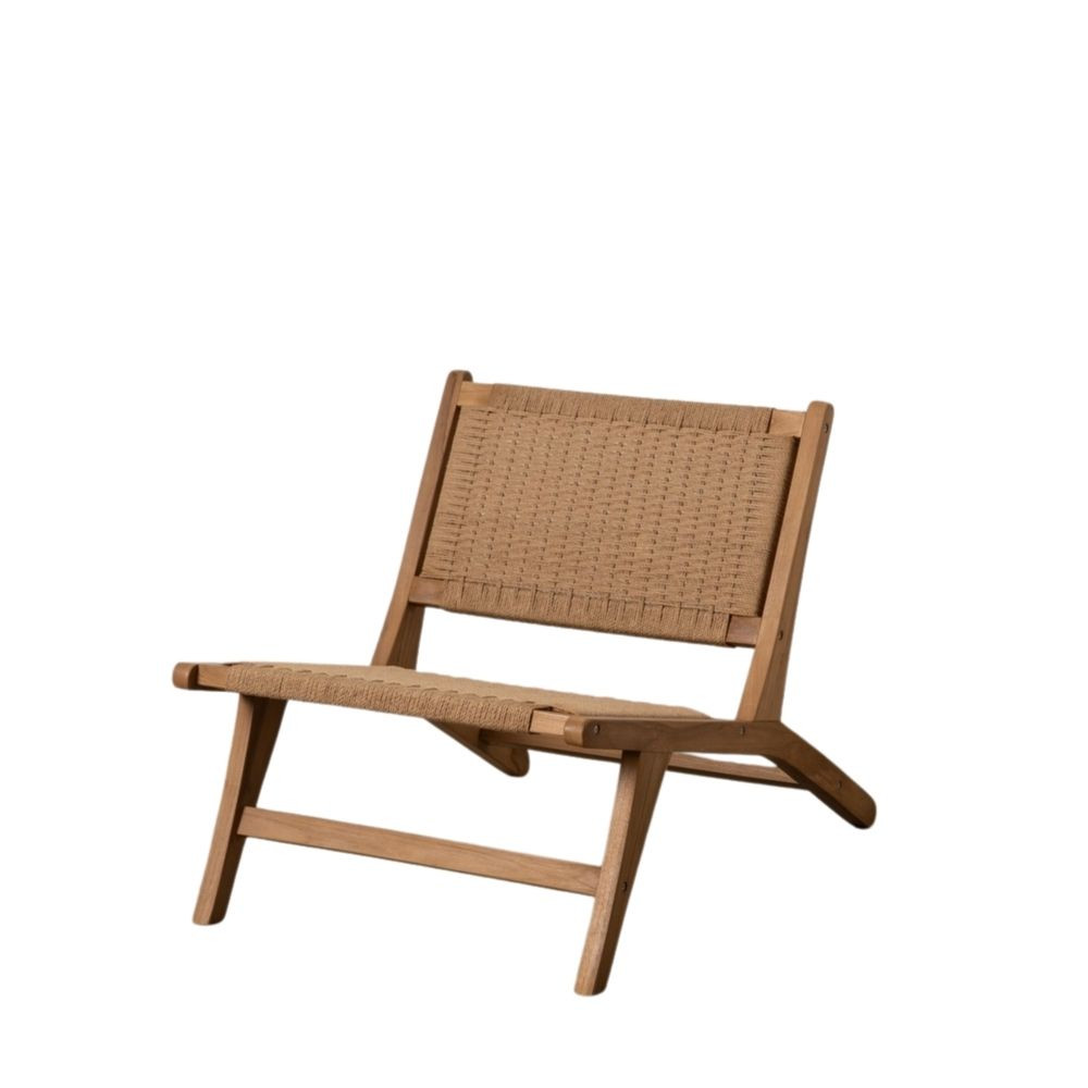 Poltrona Teck Naturale Braccioli Curvi Relax - fanmuebles