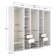 Cabina Armadio Aperta Suit Bianco 256 cm 5 Colonne - fanmuebles